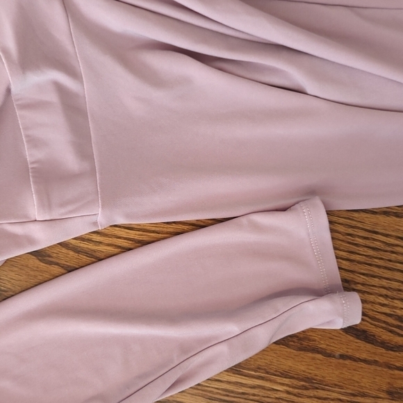 Koh Koh Rose pink knit long maxi bridesmaid dress Rose knit gown sz M - Picture 9 of 12